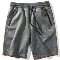 Mens Summer Elastic Waist Drawstring Solid Color Slim Fit Casual Shorts
