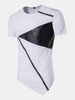 Mens Summer Hip-Hop Hit Color Zipper Tops O-neck Short Sleeve Casual Cotton T-shirt