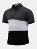 Mens Summer Hit Color Short Sleeve Chinese Collar Casual T-shirt