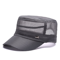 Mens Summer Mesh Breathable Quick-dry Flat Hat Outdoor Sunshade Military Baseball Caps