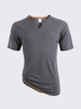 Mens Summer Outdoor T-shirt V-neck Soft Cotton Breathable Solid Color Tee Top