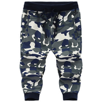 Mens Summer Plus Size Drawstring Camo Printing Calf Length Casual Sport Pants
