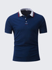 Mens Summer Polo Shirt Solid Color Turn-down Collar Short Sleeve Casual T-shirt