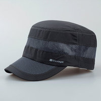 Mens Summer Quick-Drying Mesh Breathable Flat Hat Outdoor Sunscreen Visor Baseball Hat