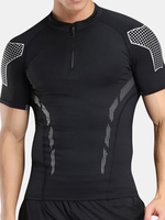 Mens Summer Quick-drying Skinny Fit Tops Fitness Jogging Training T-shirt