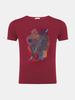 Mens Summer Top Tee Red Printing Casual Round Neck Cotton T-shirt