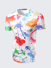 Mens Summer Unique Fashion Casual Colorful Printing O-neck Short Sleeve T-shirt