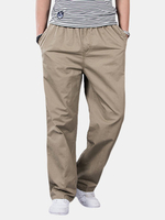 Mens Super Size Thin Spring Summer Elastic Waist Drawstring Loose Fit Casual Cargo Pants