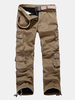 Mens Thick Outdoor Multi Pockets Polar Fleece Lined Cotton Cargo Pants