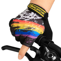 Mens Unisex Breathable Sweat Bicycle Half Finger Gloves Mountain Bike Anti-Slip Damping Gloves