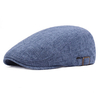 Mens Vintage Linen Solid Color Beret Caps Casual Travel Newsboy Forward Hat Gorras