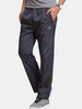 Mens Winter Elastic Waist Straight Leg Thick Warm Fleece Lined Casual Sport Pants