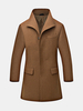 Mens Winter Extra Woolen Warm Coat Turndown Collar Slim Fit Long Outwear