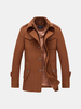 Mens Winter Gentlemanlike Coat Single-breasted Warm Turndown Collar Outwear