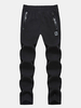 Mens Winter Outdoor Soft Shell Water-repellent Fleece Lined Breathable Solid Color Sport Pants