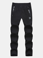 Mens Winter Outdoor Soft Shell Water-repellent Fleece Lined Breathable Solid Color Sport Pants