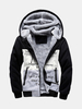 Mens Winter Thick Warm Woolen Hoodies Casual Letters Printing Zipper Tops Sweatshirt