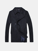 Mens Winter Woolen Blending Long Trench Coat Single Breasted Overcoat
