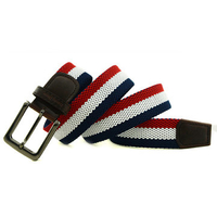 Mens Women Double layer Elastic Stretch Pin Buckle Belt Casual Weaving Golf Waistband