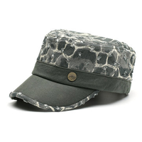 Mens Women Military Army Flat Baseball Hat Washed Denim Outdoor Sunshade Hat