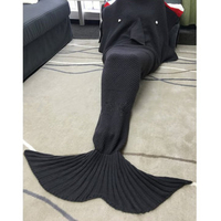 Mermaid Tail Sofa Blanket Soft Warm Hand Crocheted Knitting Wool For Children