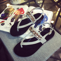 Metal Chain Clip Toe Buckle Flat Bohemia Sandals For Women