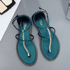 Metal Clip Toe Comfortable Buckle Soft Sole Flat Sandals