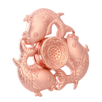 Metal Plating Three Fish Shape Fidget Hand Spinner ADHD Autism Reduce Stress Focus Attention Toys