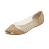 Metal Shiny Pointed Flat Slip On Loafers For Women