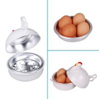 Microwave 4 Eggs Boiler Cooker Poacher Boiled Chicken Shaped Kitchen Cooking Tool