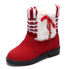 Mid Calf Butterfly Knot Warm Fur Height Increasing Snow Boots