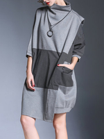 Miting Casual Patchwork Women Dresses