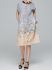 Miting Loose Printed Turn-Down Collar Women Dresses
