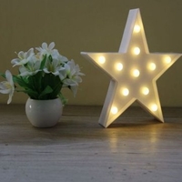 Modern Decorative LED Star Plaque Light Warm White Battery Powered Home Decoration