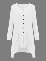 Mori Girls Irregular Hem Pankou Long Sleeve Linen Cardigan For Women