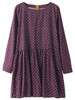 Mori Girls Polka Dots Printed Long Sleeve Mini Dress