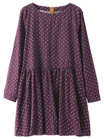 Mori Girls Polka Dots Printed Long Sleeve Mini Dress