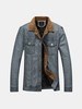 Motorcycle Style Fashion Business PU Leather Multi Pockets Thicken Warm Jackets for Men
