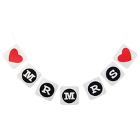 MR MRS Heart Hanging Paper Garland Chain Bunting Banner Wedding Party Decoration