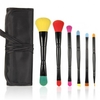 MSQ 6Pcs Portable Dual-head Colorful Makeup Comestic Brushes Set With Black Bag