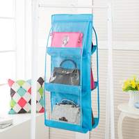 Multi-color 6 Pocket Double-Sided Hanging Wardrobe Closet Bag Book Bag Tidy Organizer Storage