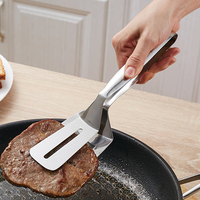 Multi-function Food-grade Stainless Steel BBQ Tongs Barbecue Bread Beef Steak Turner With Clamp Clip