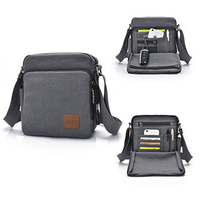 Multi-functional Canvas Crossbody Bag Solid Casual Women Men Sling Bag