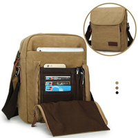 Multi-Functional Vintage Shoulder Bag Canvas Casual Solid Crossbody Bag For Men