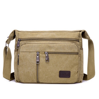 Multi-Interlayer Crossbody Shoulder Bag Big Capacity Canvas Bag For Man