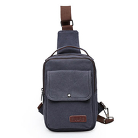 Multi Pocket Chest Bag Canvas Crossbody Bag Rucksack Dual-use Shoulder Bag For Men