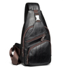 Multi Pocket PU Leather Crossbody Bag Patchwork Sling Bag Chest Bag For Men
