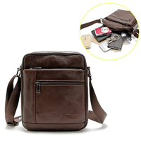 Multi Pocket Shoulder Bag Genuine Leather Vintage Shoulder Bag For Men
