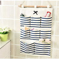 Multi-pocket Wall Hanging Storage Bag Bedroom Door Back Cloth Bag Linen Organizer Container