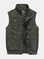 Multi Pockets Loose Fit Vest Waistcoats